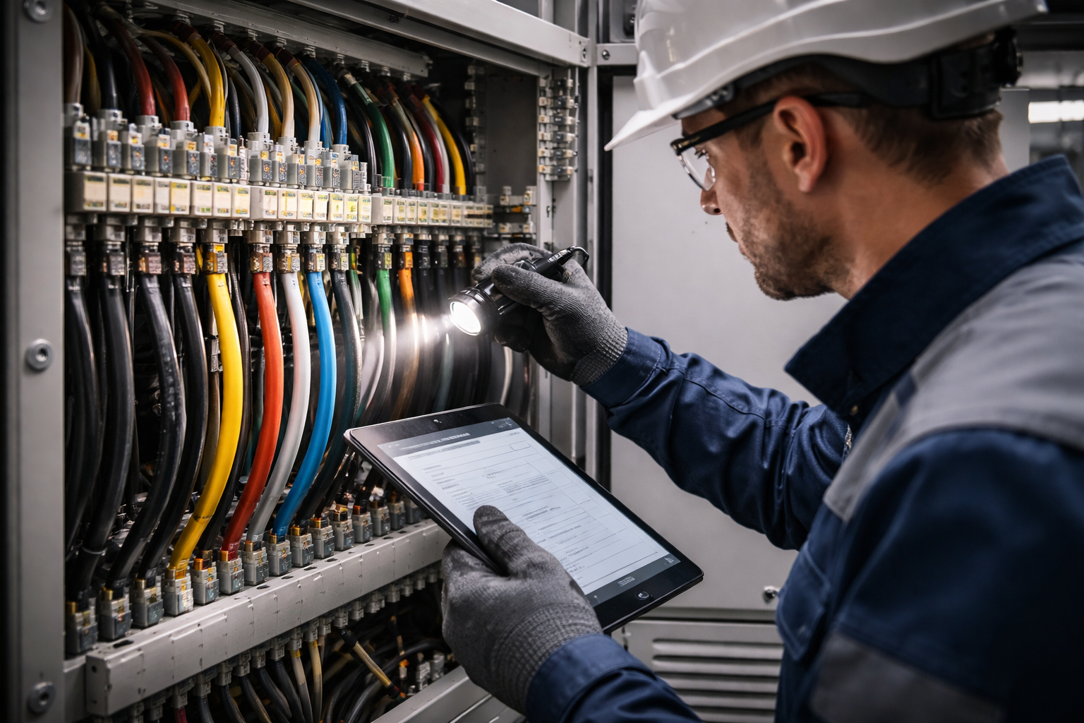 Mantenimiento para mejorar la vida útil de cables industriales en una fábrica.
