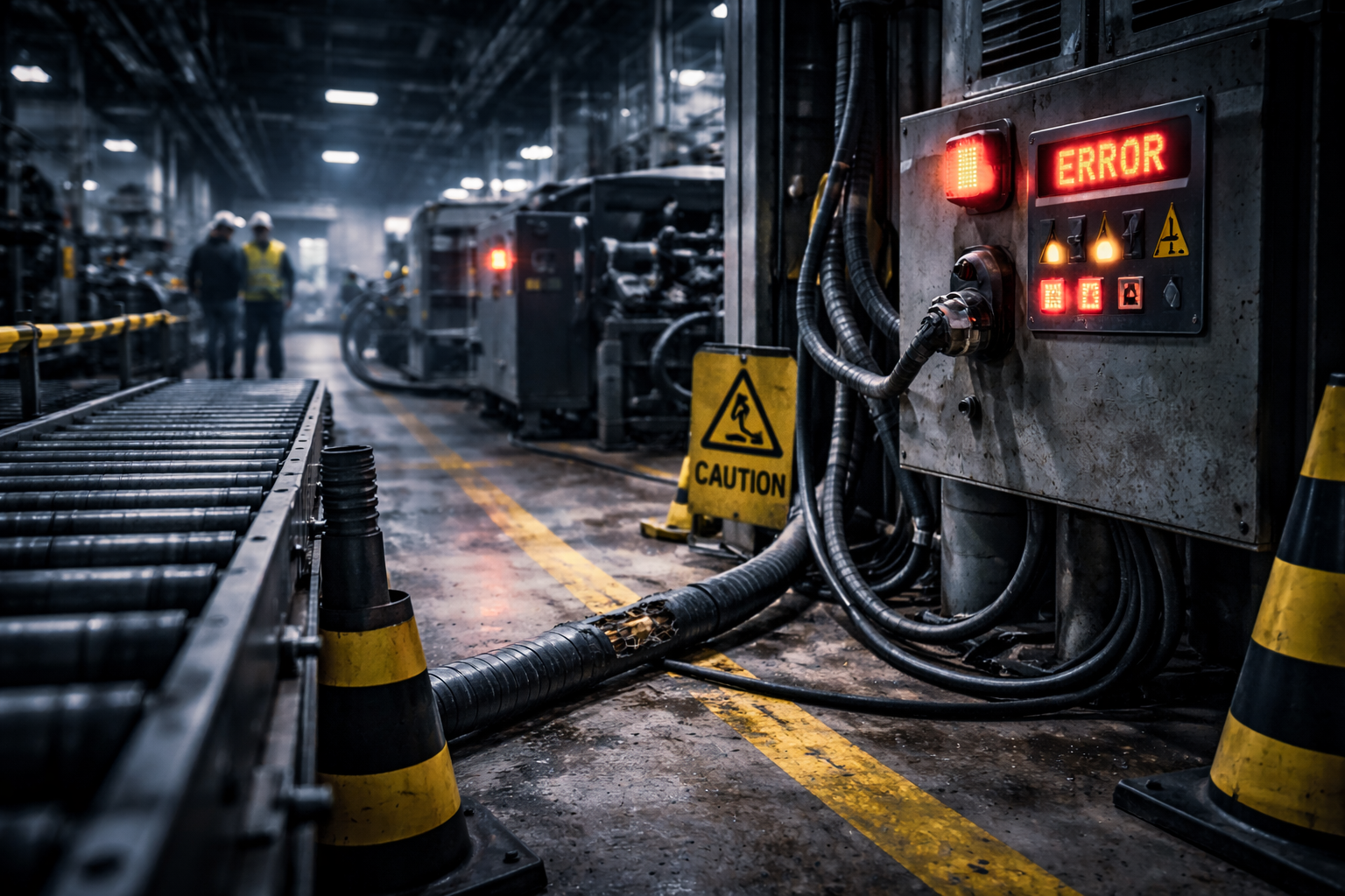 consecuencias económicas cables industriales en planta industrial