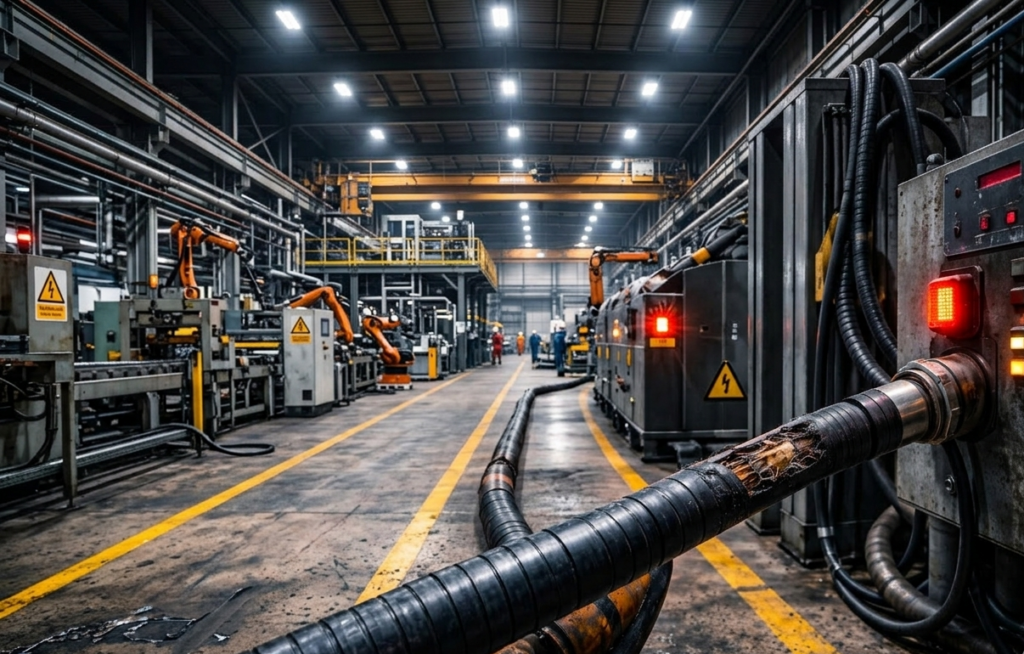 importancia de los cables industriales en planta de producción